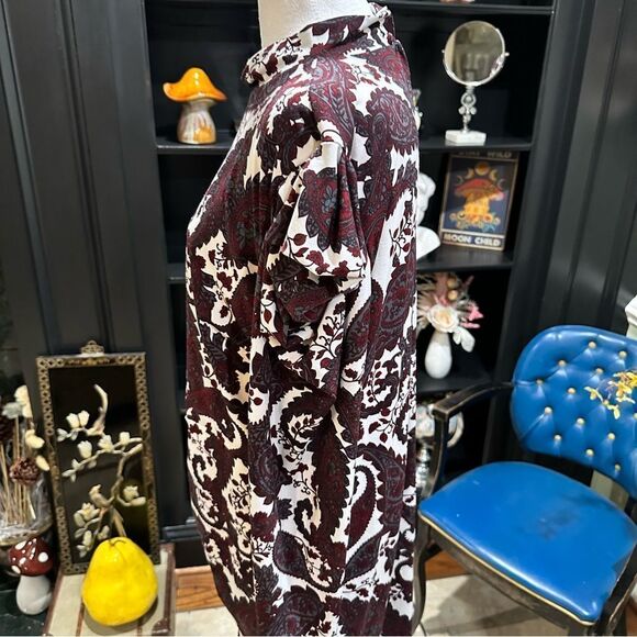 ELOQUII Paisley Long Sleeve Stretch Jersey Dress Size 18 - Picture 9 of 16